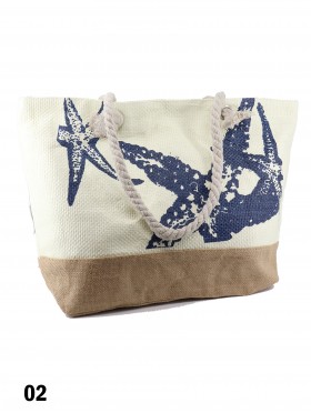 Starfish Print Shoulder Tote